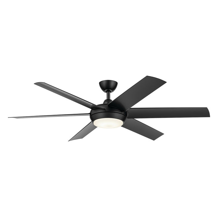 Kichler Mint 1 Light Ceiling Fan, Black/Etched Cased Opal - 310260SBK