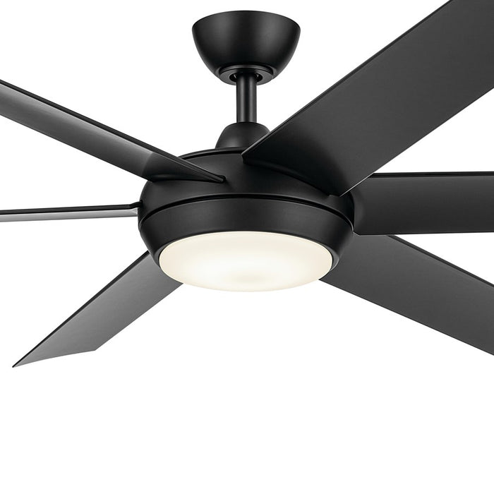 Kichler Mint 1 Light Ceiling Fan, Black/Etched Cased Opal