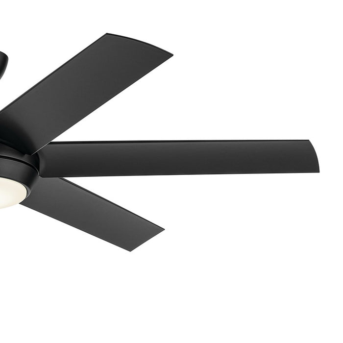 Kichler Mint 1 Light Ceiling Fan, Black/Etched Cased Opal