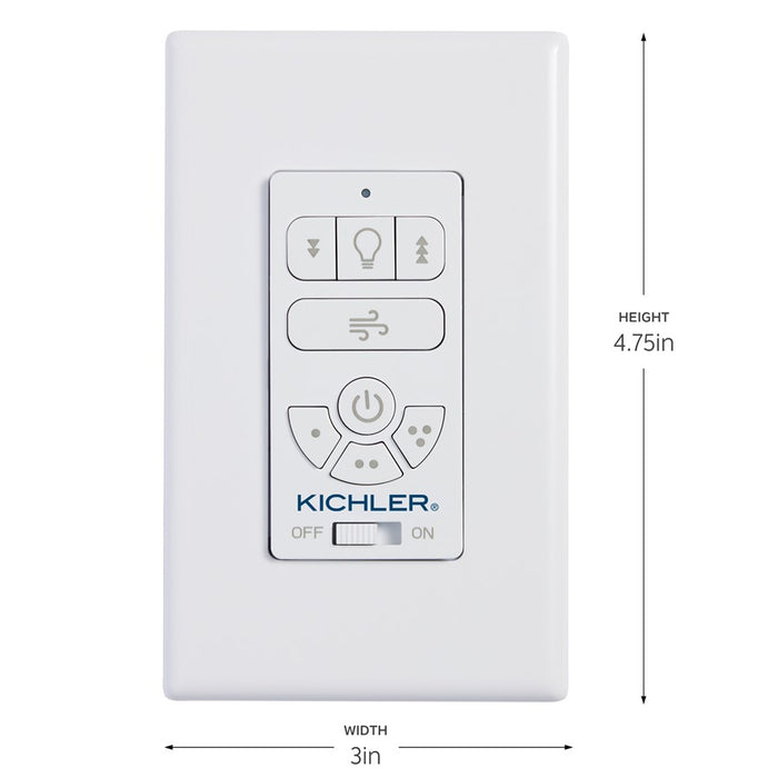 Kichler AC Standard Limited Function Wall Remote Control, White