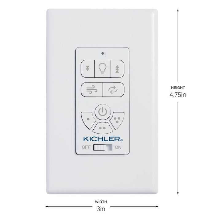 Kichler AC Standard Full Function Wall Remote Control, White