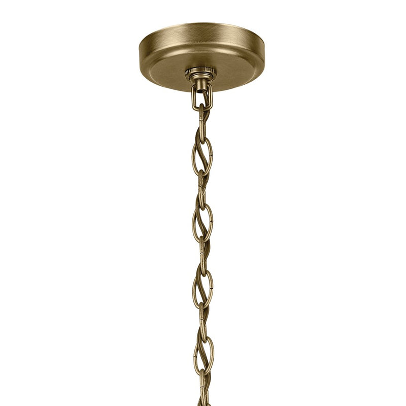 Kichler Winslow 3 Light Mini Chandelier, Natural Brass/Clear Seeded