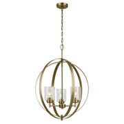 Kichler Winslow 3 Light Chandelier 1 Tier Medium, Brass/Clear Seeded - 44034NBR