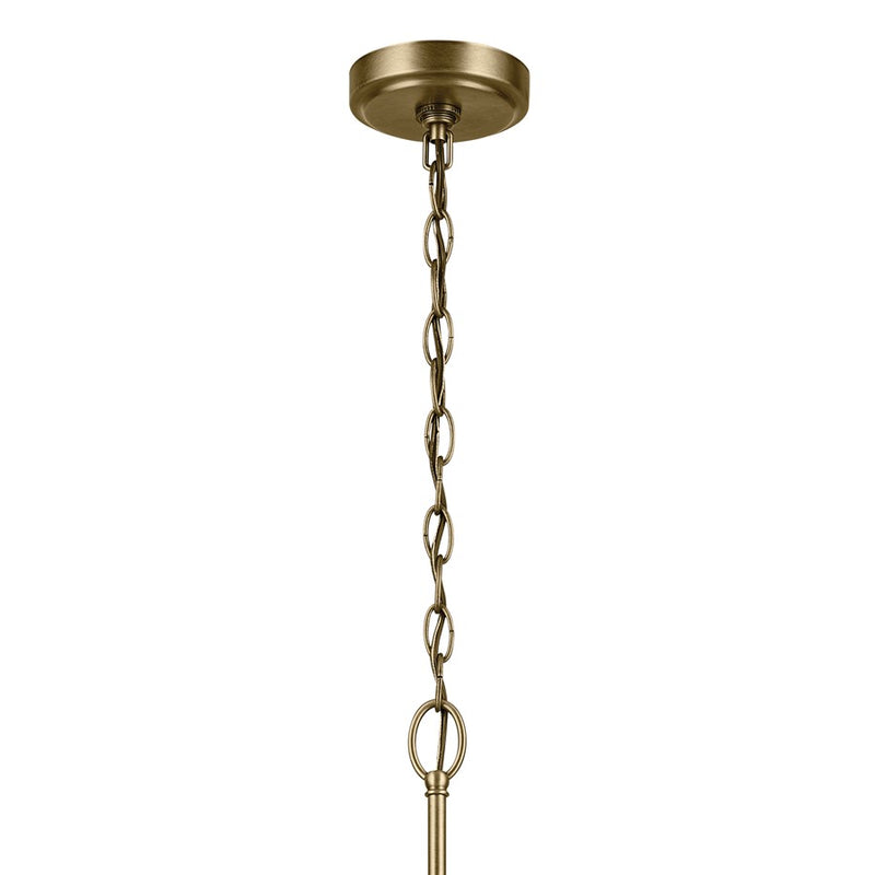 Kichler Winslow 3 Light Chandelier 1 Tier Medium, Brass/Clear Seeded