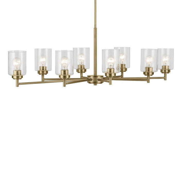 Kichler Winslow 8 Light Chandelier 1 Tier Small, Brass/Clear Seeded