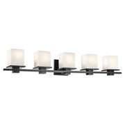 Kichler Tully 5Lt Wall Mt Bath 5 Arm Or More, Black/Etched Cased Opal - 45193BK