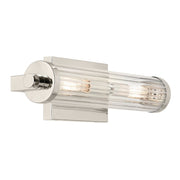 Kichler Azores 2 Light Wall Mt Bath 2 Arm, Nickel/Clear Fluted - 45648PN