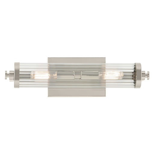 Kichler Azores 2 Light Wall Mt Bath 2 Arm, Nickel/Clear Fluted