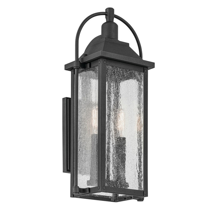 Kichler Harbor Row 2 Light Outdoor Wall Light, Small, Black/Seed - 49714BKT