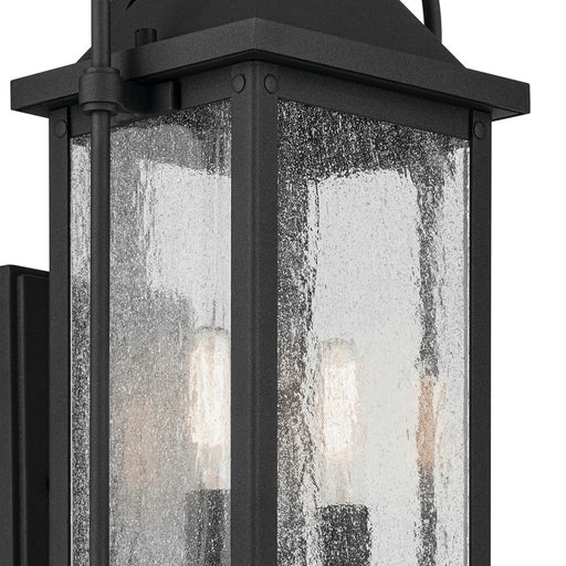 Kichler Harbor Row 2 Light Outdoor Wall Light, Small, Black/Seed