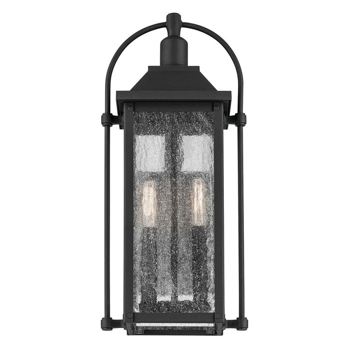 Kichler Harbor Row 2 Light Outdoor Wall Light, Small, Black/Seed