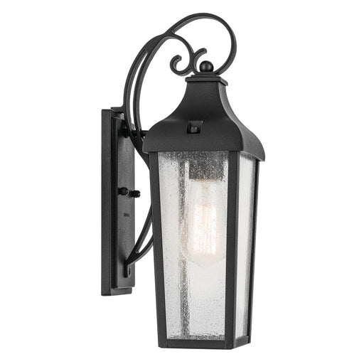 Kichler Forestdale 1 Light Outdoor Wall Light, Small, Black/Seed