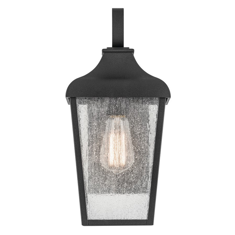 Kichler Forestdale 1 Light Outdoor Wall Light, Small, Black/Seed