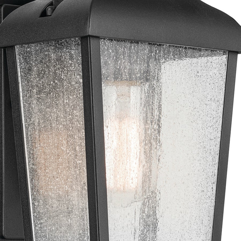 Kichler Forestdale 1 Light Outdoor Wall Light, Small, Black/Seed