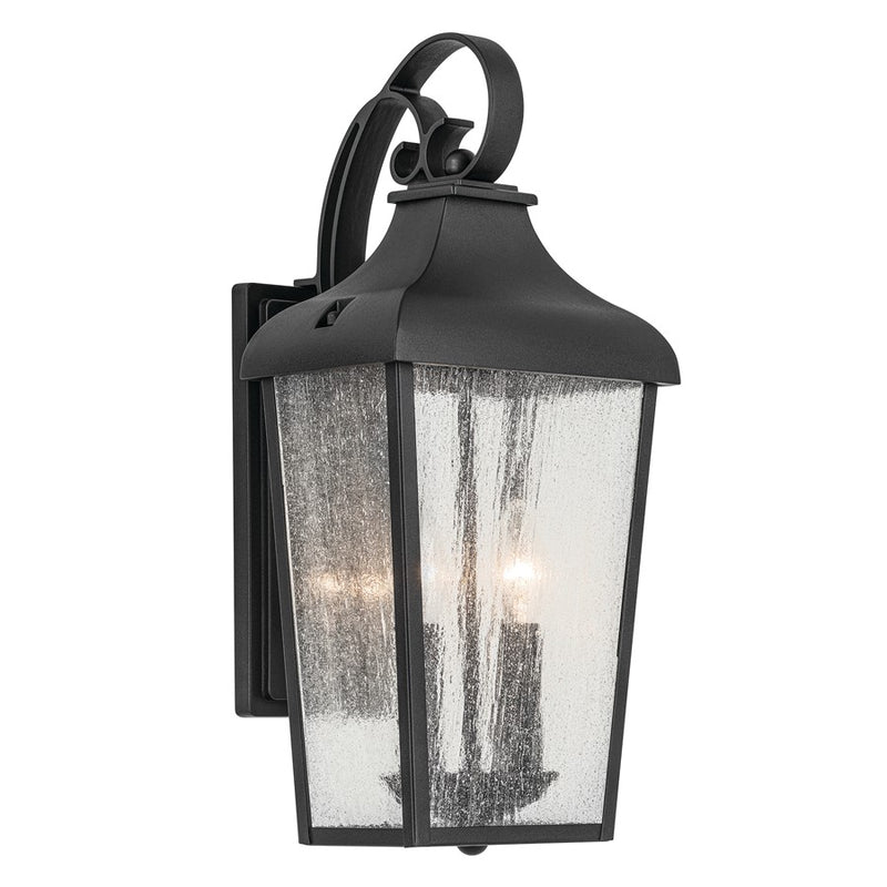 Kichler Forestdale 2 Light Outdoor Wall Light, Medium, Black/Seed - 49736BKT