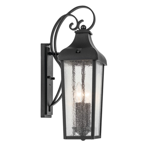 Kichler Forestdale 2 Light Outdoor Wall Light, Medium, Black/Seed