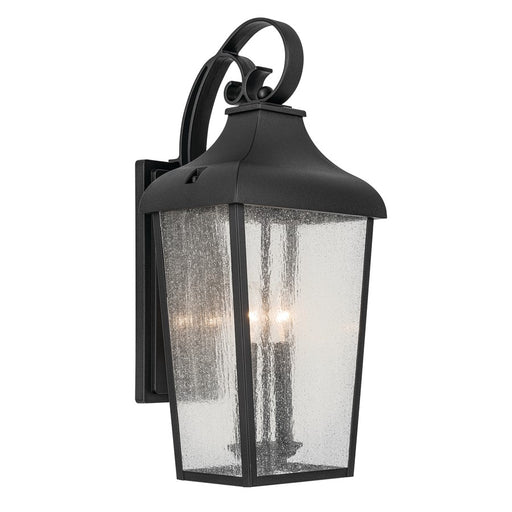 Kichler Forestdale 2 Light Outdoor Wall Light, Large, Black/Seed - 49737BKT