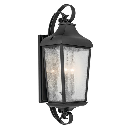Kichler Forestdale 3 Light Outdoor Wall Light, Xlarge, Black/Seed - 49738BKT