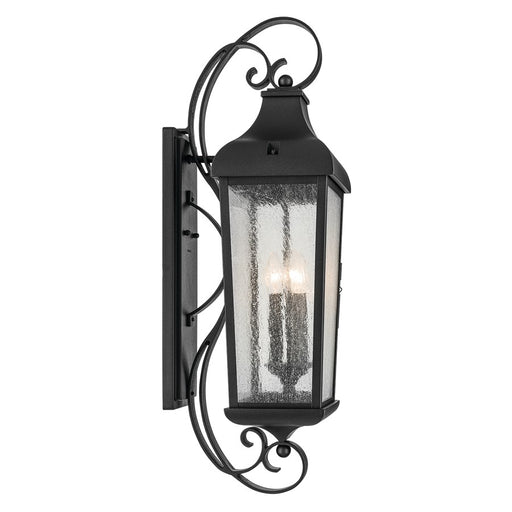 Kichler Forestdale 3 Light Outdoor Wall Light, Xlarge, Black/Seed