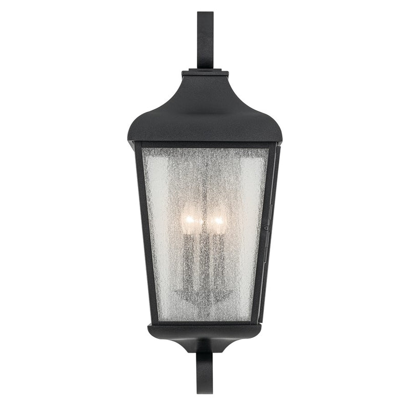 Kichler Forestdale 3 Light Outdoor Wall Light, Xlarge, Black/Seed