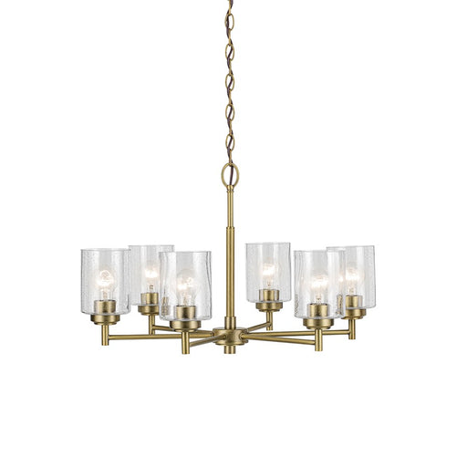Kichler Winslow 6 Light Chandelier 1 Tier Large, Brass/Clear Seeded