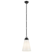 Kichler Marsailli 1 Light 19" Pendant, Black/Cased Opal - 52661BK