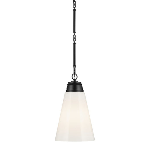 Kichler Marsailli 1 Light 19" Pendant, Black/Cased Opal