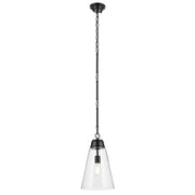 Kichler Marsailli 1 Light 19" Pendant, Black/Clear - 52661BKCLR