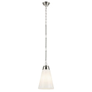 Kichler Marsailli 1 Light 19" Pendant, Polished Nickel/Cased Opal - 52661PN