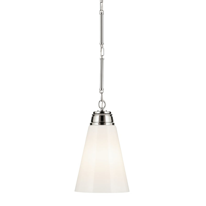 Kichler Marsailli 1 Light 19" Pendant, Polished Nickel/Cased Opal