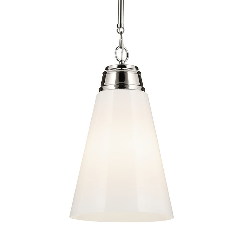 Kichler Marsailli 1 Light 19" Pendant, Polished Nickel/Cased Opal