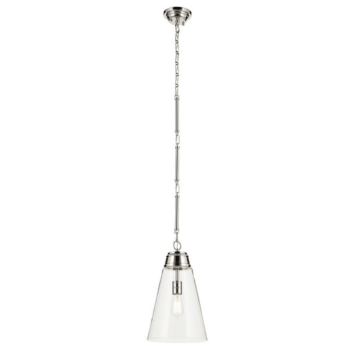Kichler Marsailli 1 Light 19" Pendant, Polished Nickel/Clear - 52661PNCLR