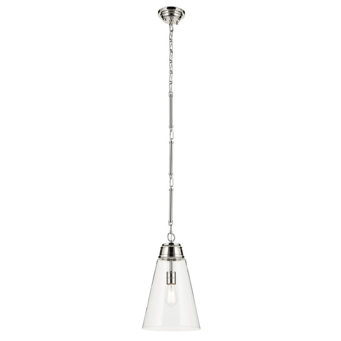 Kichler Marsailli 1 Light 19" Pendant, Polished Nickel/Clear - 52661PNCLR