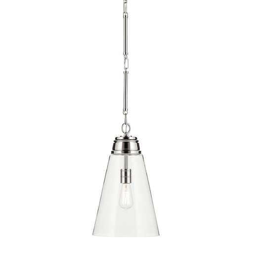 Kichler Marsailli 1 Light 19" Pendant, Polished Nickel/Clear