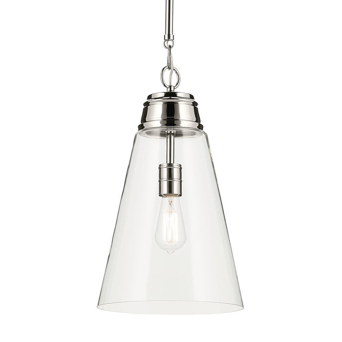 Kichler Marsailli 1 Light 19" Pendant, Polished Nickel/Clear