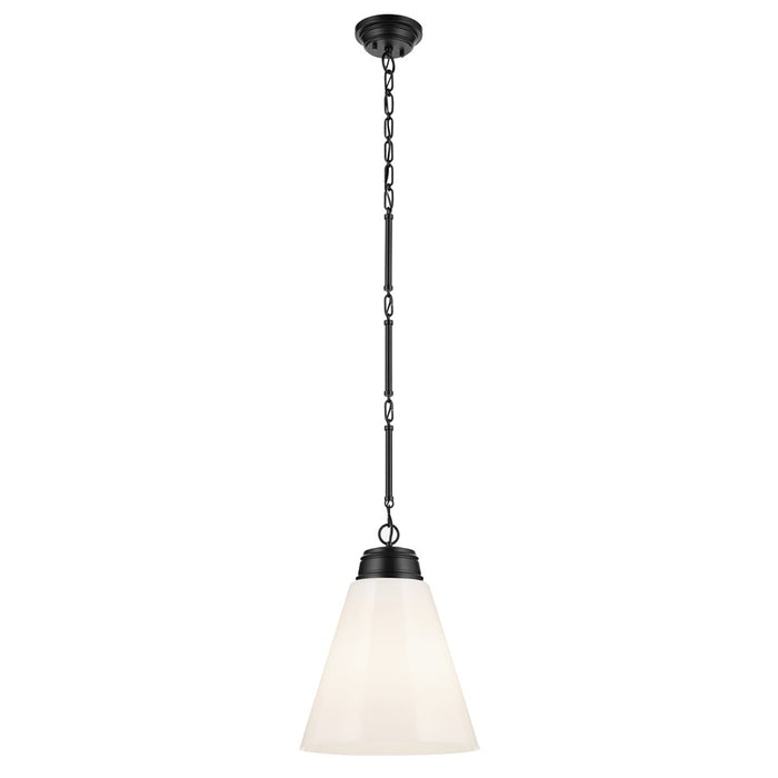 Kichler Marsailli 1 Light 20" Pendant, Black/Cased Opal - 52662BK