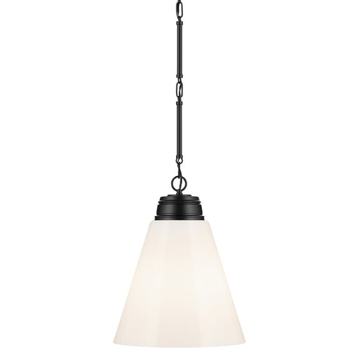 Kichler Marsailli 1 Light 20" Pendant, Black/Cased Opal