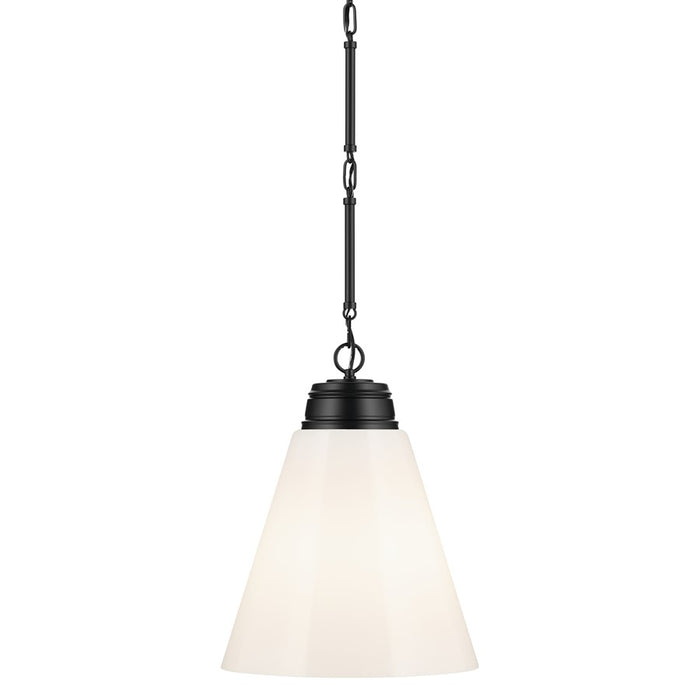 Kichler Marsailli 1 Light 20" Pendant, Black/Cased Opal
