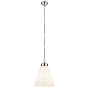 Kichler Marsailli 1 Light 20" Pendant, Polished Nickel/Cased Opal - 52662PN