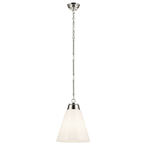 Kichler Marsailli 1 Light 20" Pendant, Polished Nickel/Cased Opal - 52662PN
