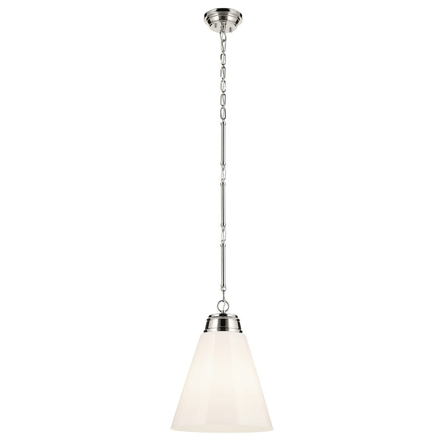 Kichler Marsailli 1 Light 20" Pendant, Polished Nickel/Cased Opal - 52662PN