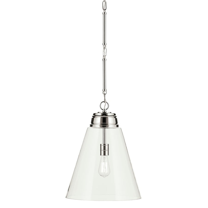 Kichler Marsailli 1 Light 20" Pendant, Polished Nickel/Clear