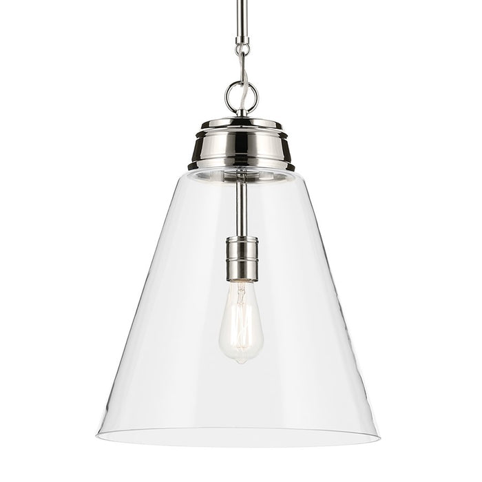 Kichler Marsailli 1 Light 20" Pendant, Polished Nickel/Clear
