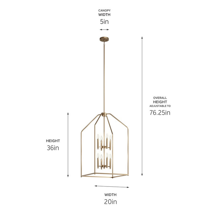 Kichler Madden 8 Light 20" Foyer Pendants, Champagne Bronze