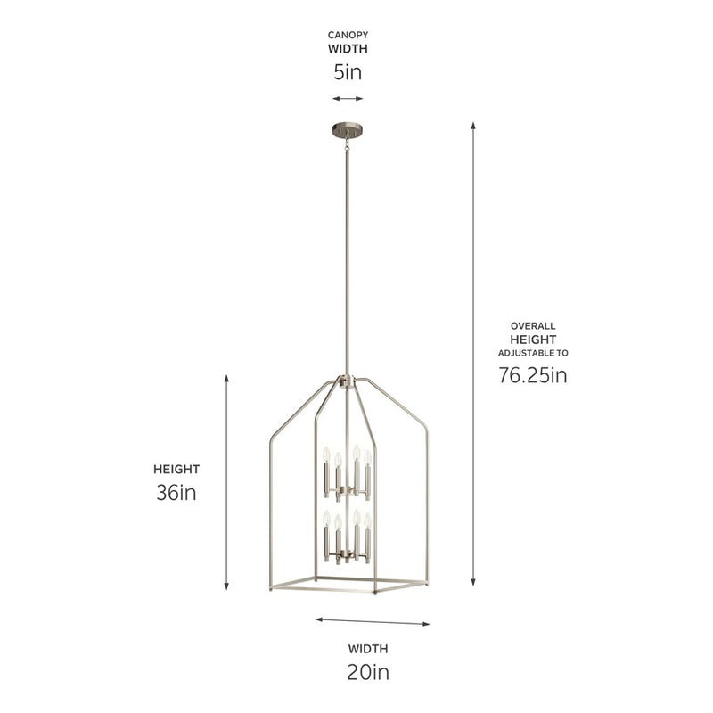 Kichler Madden 8 Light 20" Foyer Pendants, Brushed Nickel