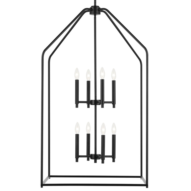 Kichler Madden 8 Light 24" Foyer Pendants, Black