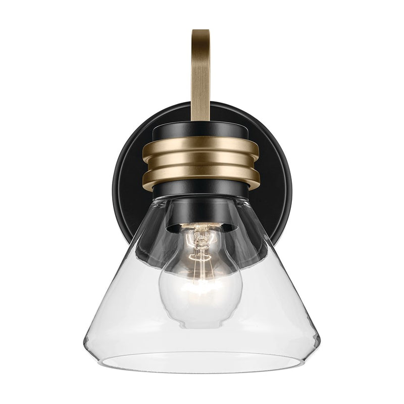 Kichler Farum 1 Light 10" Wall Sconce, Black/Clear