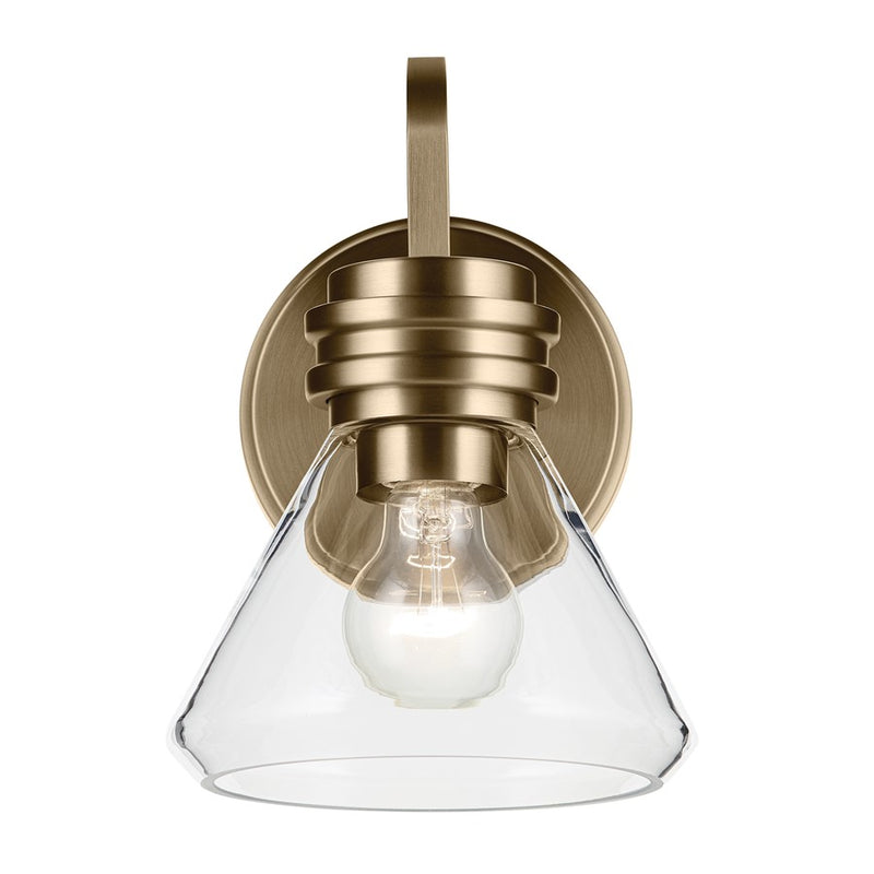 Kichler Farum 1 Light 10" Wall Sconce, Champagne Bronze/Clear