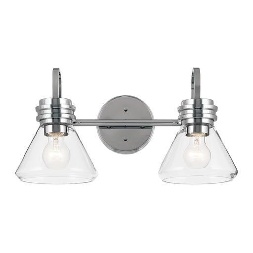 Kichler Farum 2 Light 19" Wall Mt Bath 2 Arm, Chrome/Clear