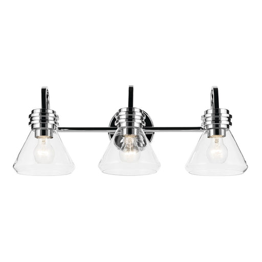 Kichler Farum 3 Light Wall Mt Bath 3 Arm, Chrome/Clear